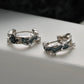 F.I.N.S S925 Sterling Silver Irregular Shaped Hoop Earrings Enamel Zircon Small Piercing Ear Buckles Retro Old Fine Jewelry