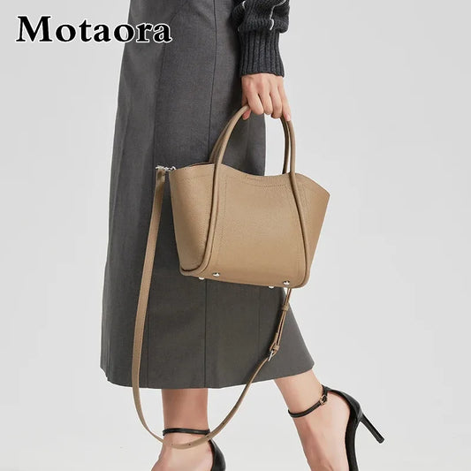 MOTAORA Women's Genuine Leather Crossbody Bag, Fashion Casual Shoulder Bag for Ladies, Cowhide Handbag, Trendy Women's Purse