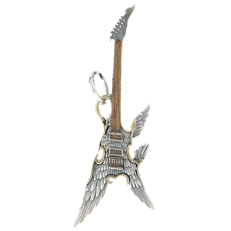 Necklace Pendant Real 925 Sterling Silver Feather Wings Music Guitar Luxury Brand Fine Jewellery Woman Man 2025 Love Gift P79