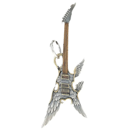 Necklace Pendant Real 925 Sterling Silver Feather Wings Music Guitar Luxury Brand Fine Jewellery Woman Man 2025 Love Gift P79