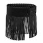 Punk Ladies Tassel Wide Belt Pu Brown Trendy Decorative Belt Nightclub Hot Girl Y2k Personality Motorcycle Trendy Belt