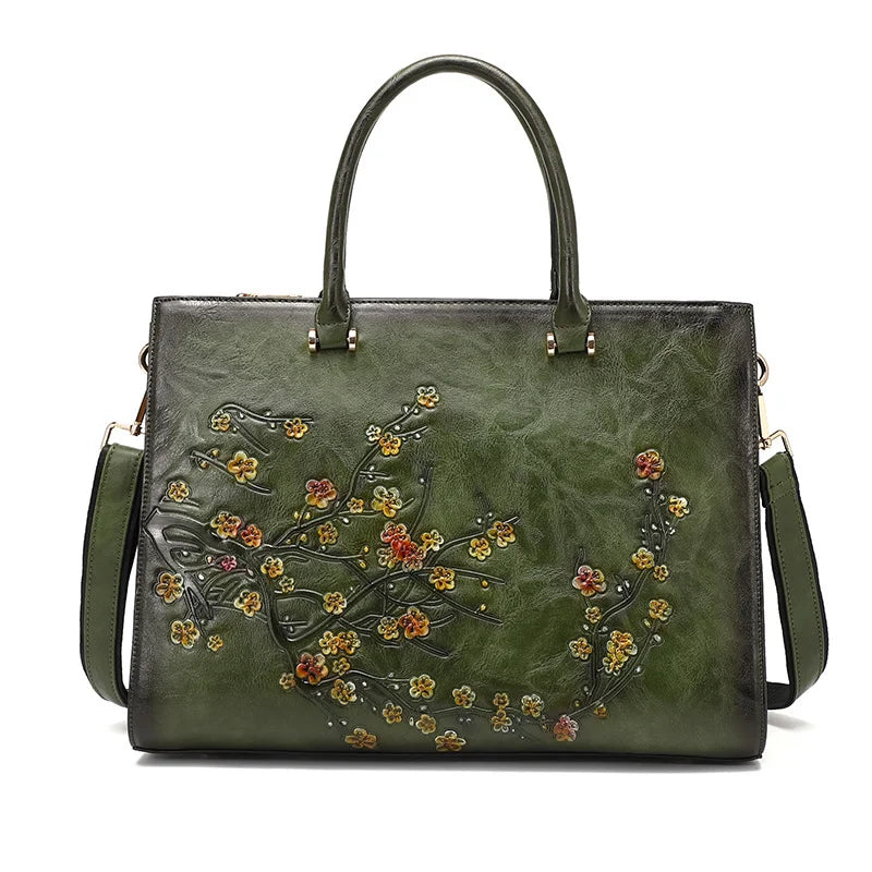 COSMO Vintage Embossed Women Shoulder Bag, Leather Female Tote Bag