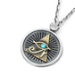 Necklace Pendant Real 925 Sterling Silver Men Eye Of God Horus Inlaid Turquoise Vintage Jewelry Free Dropshipping P28