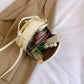 MOTAORA Small Round Women's Shoulder Bag Handmade Leather Embroidered Floral Purse for Teenage Girls Crossbody Bags