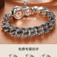 European and American S925 Sterling Silver Retro Skull Bracelet for Men, Trendy Hip-Hop Punk Bold Silver Bangle
