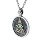 Necklace Pendant Real 925 Sterling Silver Men Eye Of God Horus Inlaid Turquoise Vintage Jewelry Free Dropshipping P28