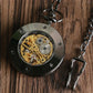 Antique Pocket Watch Open Face Case Unisex Handwinding Mechanical Watches Manually Skeleton Clock Pendant Chain Timepiece