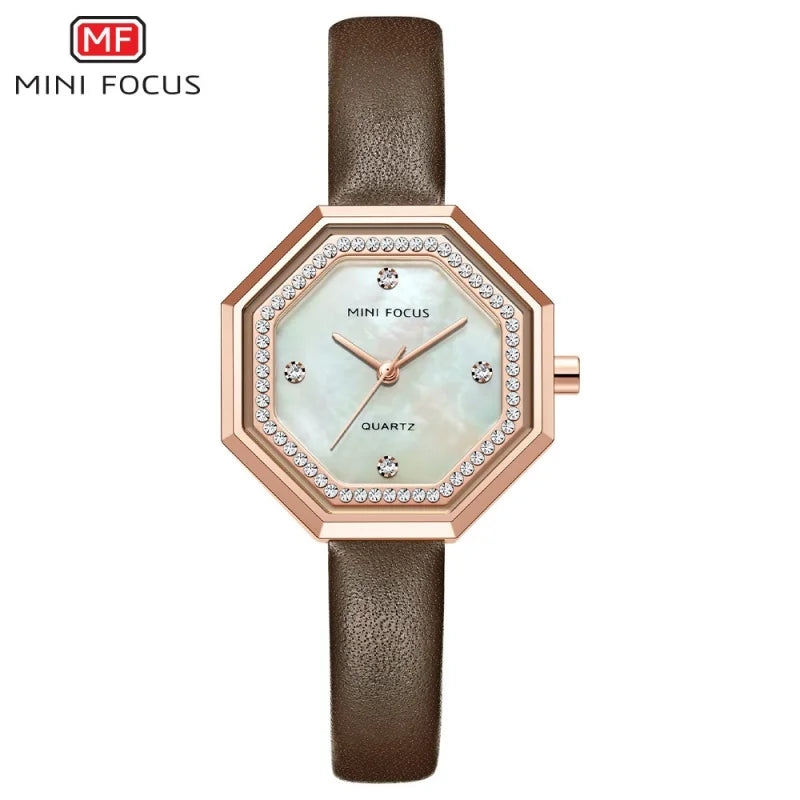 MINI FOCUS 0304 Brand Fashion Women Quartz Watch Luxury Leather Strap Waterproof Casual Girls Wristwatch Elegant Ladies Watches