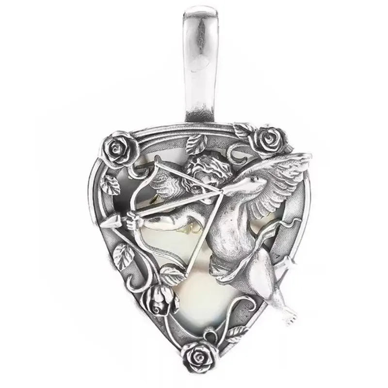 Pendant Sterling Silver 925 Rose Angel Guitar Paddle Can Be Played Luxury Jewellery Woman Man 2025 Trend Necklace Pendant P13