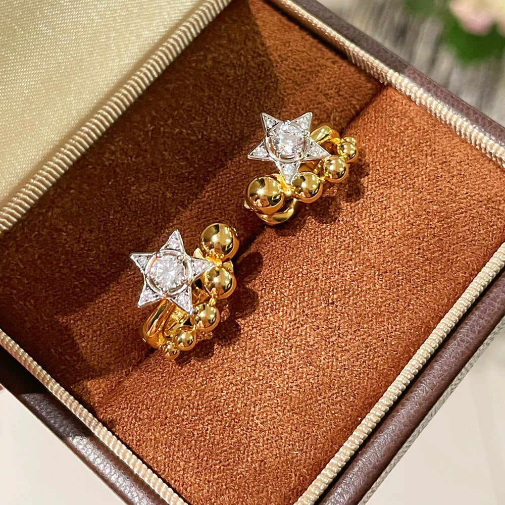 WUIHA Vintage 925 Sterling Silver Lab Sapphire High Carbon Diamonds Gemstone Wedding Engagement Hoop Hoops Earrings Fine Jewelry