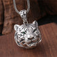 S925 Sterling Silver Charms Pendants for Women Men New Fashion Hollow Retro 3D Tiger Head Zircon Eyes Punk Jewelry Wholesale