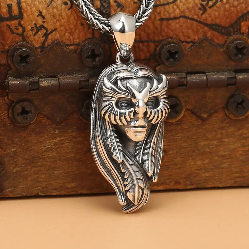 S925 Sterling Silver Charms Pendants for Women Men New Fashion Original Design Retro Cat-mask Punk Jewelry Wholesale