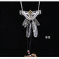 S925 Silver Bridge Feather Eagle Indian Trendy Necklace Female Sweater Chain Hip Hop Men's Pendant