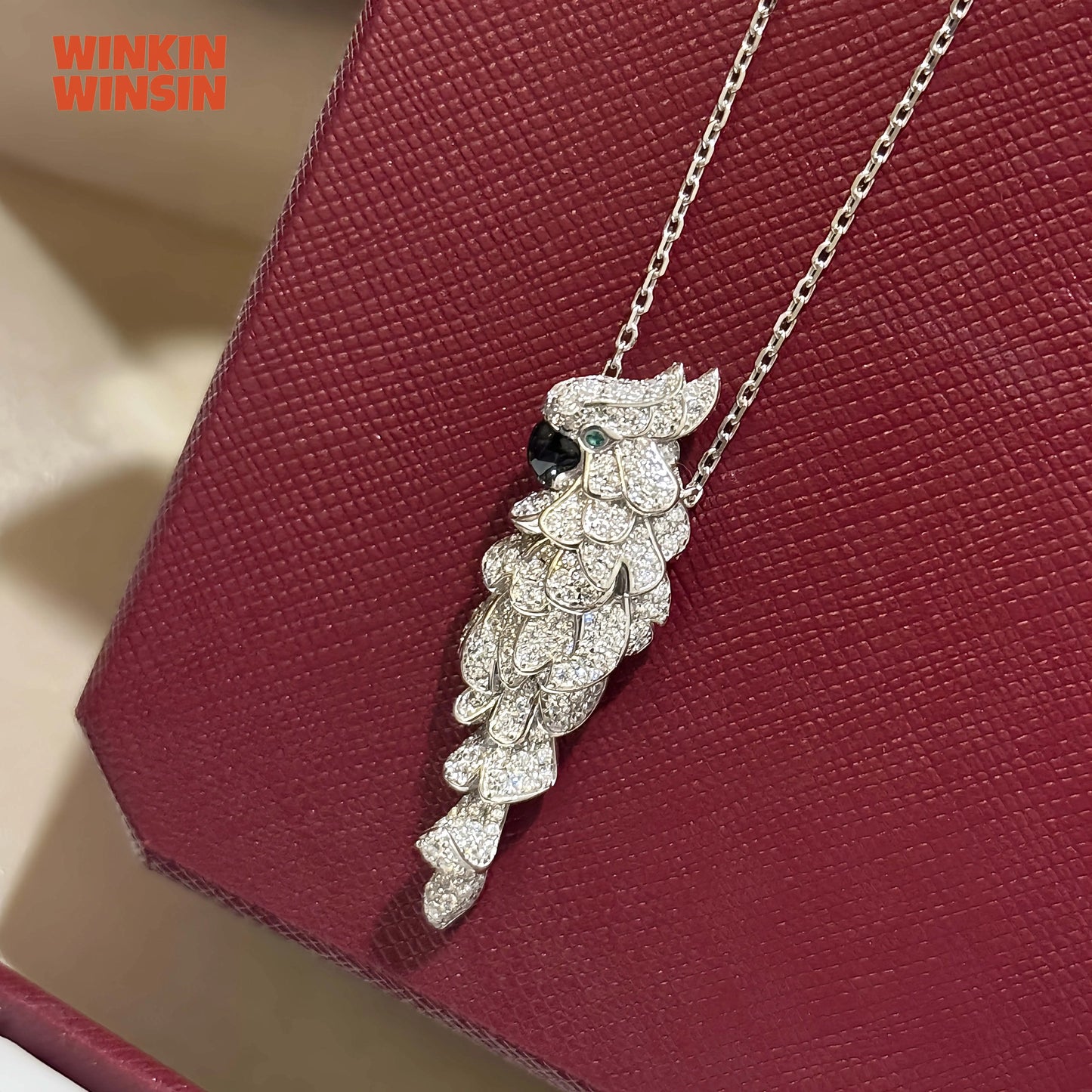 Winkin Winsin Luxury Real s 925 Sterling Silver Necklace Pendant For Women Vintage Parrot Love Bird Necklace Pendants Jewelry