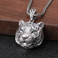 S925 Sterling Silver Charms Pendants for Women Men New Fashion Hollow Retro 3D Tiger Head Zircon Eyes Punk Jewelry Wholesale