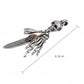 BOCAI New S925 Silver Retro Personalized Trendy Hip Hop Skull Feather Bone Claw Bowling Bottle Men's Pendant