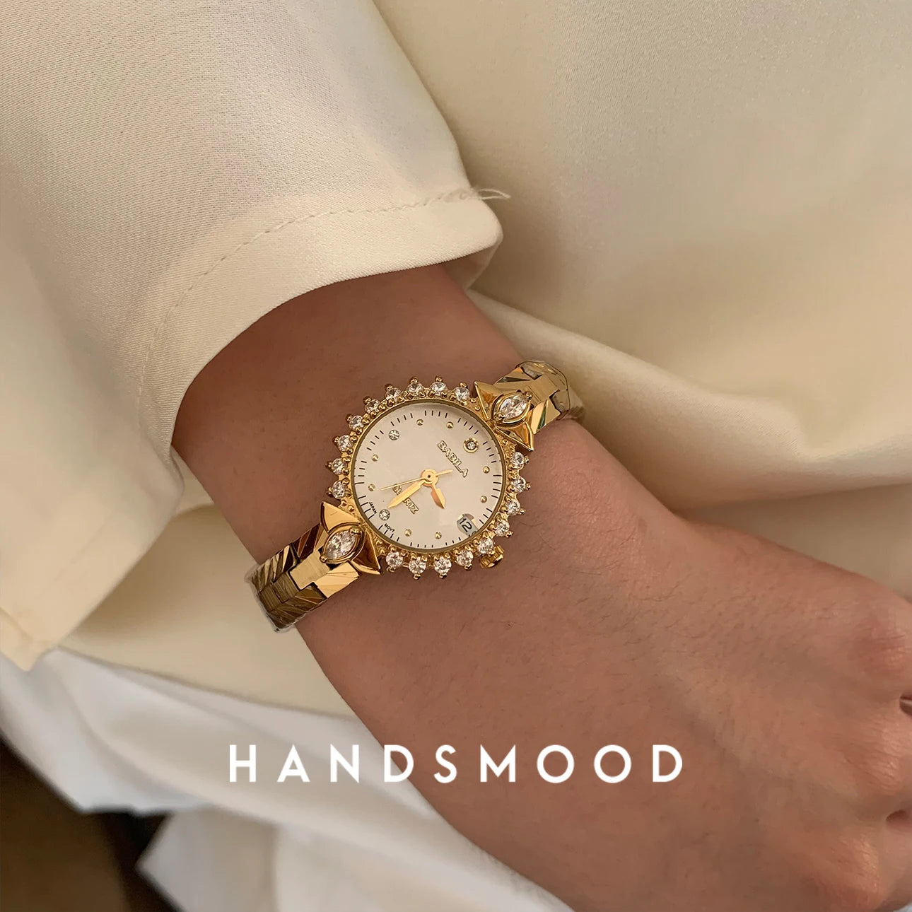 High Quality Brass Watch For Women's Quartz Vintage Luxury Band Antique Elegant 24K Gold Gold Women's Watch Medieval Style