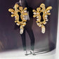 European and American Fashion Trends Retro Heavy Industry Enamel Craftsmanship Natural Stone Inlaid Keyhole Earrings Gold Silver