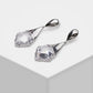 European and American vintage metal fashion French women multi-faceted cut zircon heavy texture gold and silver earrings