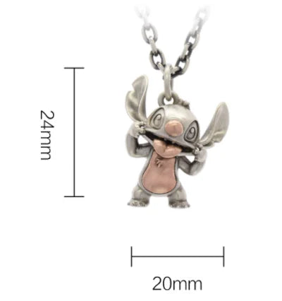 BOCAI Original S925 Sterling Silver Stitch Star Baby, cute Cartoon Pendant for Men and Women Couple Sweater Chain Birthday Gift