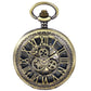 Antique Hollow Roman Number Gear Wheel Design Mechanical Pocket Watch Retro Pendant Clock Gifts for Men Women