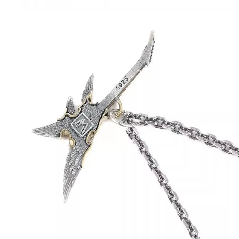 Necklace Pendant Real 925 Sterling Silver Feather Wings Music Guitar Luxury Brand Fine Jewellery Woman Man 2025 Love Gift P79