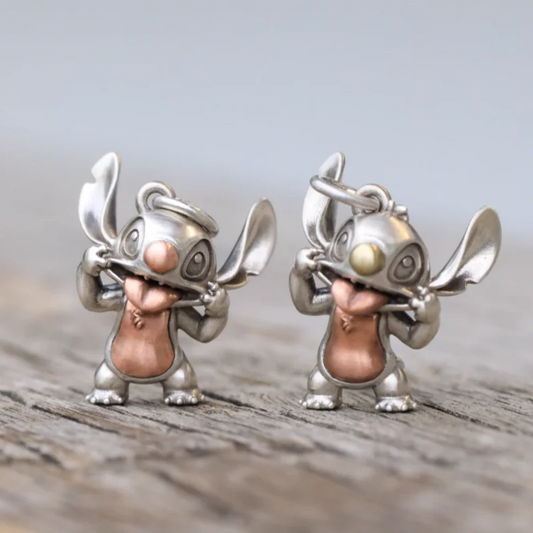 BOCAI Original S925 Sterling Silver Stitch Star Baby, cute Cartoon Pendant for Men and Women Couple Sweater Chain Birthday Gift