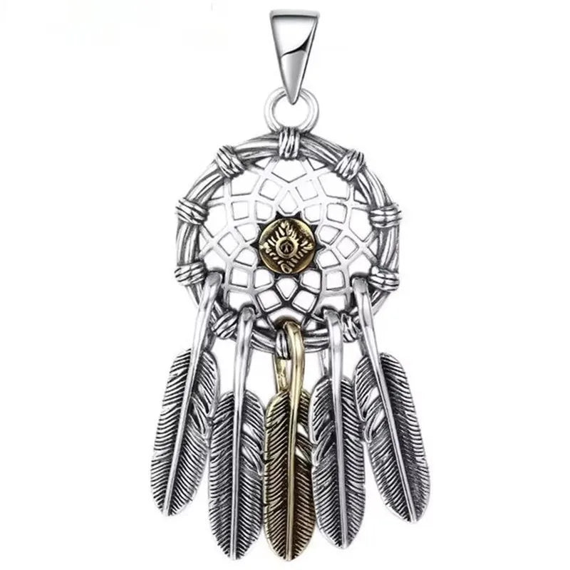 Necklace Pendant Real Sterling Silver 925 Indian Feather Luxury High Quality Jewelry 2025 Trend Man Necklace Woman New In P16