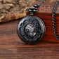 Retro classic mechanical pocket watch luminous petals hollowed out flip cover manual winding men women mechanical pocket watch