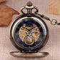 Antique Hollow Roman Number Gear Wheel Design Mechanical Pocket Watch Retro Pendant Clock Gifts for Men Women