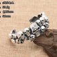 S925 sterling silver jewelry retro thai silver domineering men skull trendy punk style open bracelet