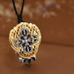 S925 Silver Pendant Necklace, Vintage Gold Flame Skull Men's Garuda Bird Chain, Gothic Statement Jewelry Gift for Men