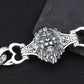 s925 sterling silver ornament retro personality all match trendy fashion Thai silver domineering lion's head bracelet for men