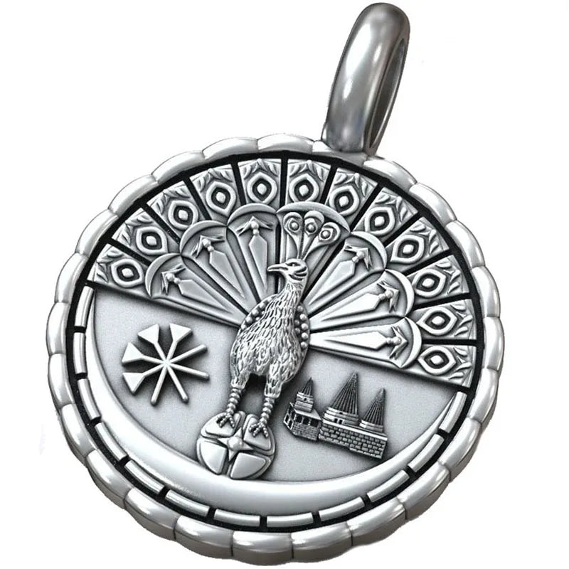 15g Yezidi Lalish Peacock Angel Art Relief Pendant Customized 925 SOLID STERLING Silver High Trendy