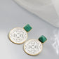 Natural White Shell Openwork 18K Gold Plated Earring Inlaid Black Agate 925 Sterling Silver Earrings Fashion Fine Jewelry Gift