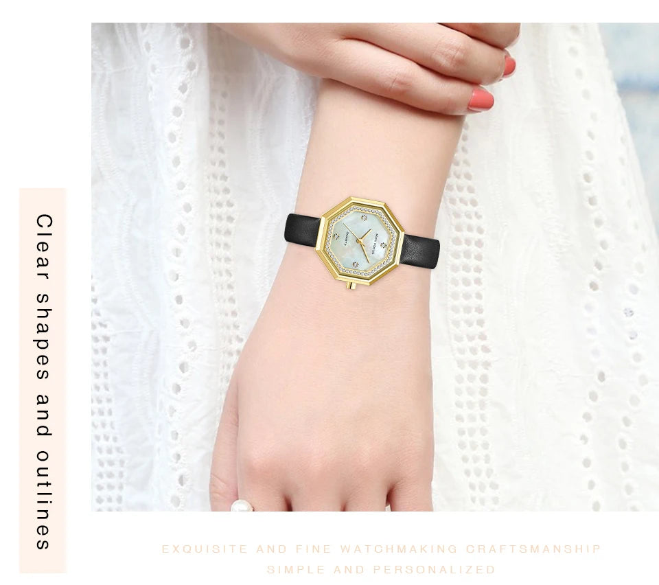 MINI FOCUS 0304 Brand Fashion Women Quartz Watch Luxury Leather Strap Waterproof Casual Girls Wristwatch Elegant Ladies Watches