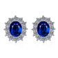 New blue sapphire earrings s925 pure silver sunflower ear jewelry set vintage high-end jewelry moissanite wedding jewelry