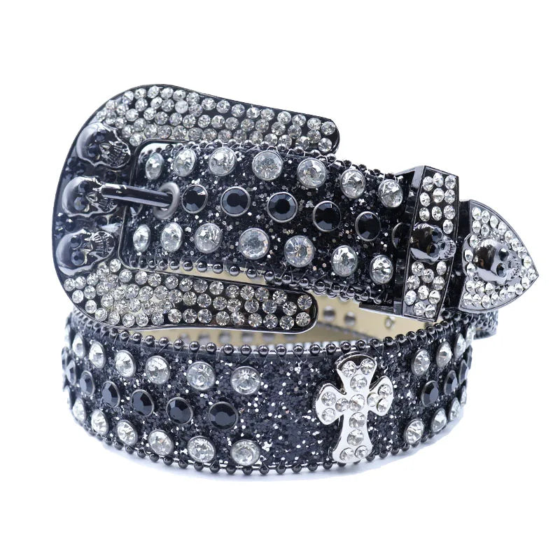 New Unisex Y2K Belt Shine Women Men Plus Size Punk Rhinestone Belt Crystal For Jeans Pants Gift