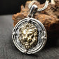 BOCAI New style s925 Silver Street Fashion Lion Head Medallion endant Retro Hip-Hop Personality Men's Pendant
