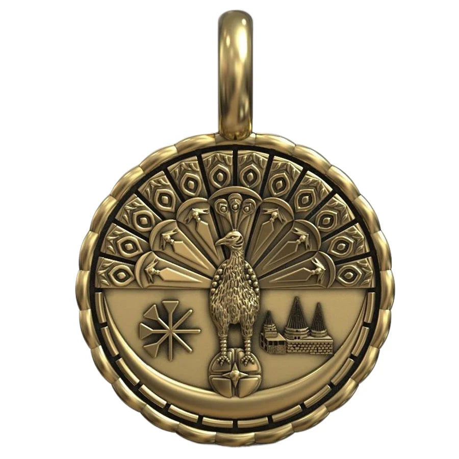 15g Yezidi Lalish Peacock Angel Art Relief Pendant Customized 925 SOLID STERLING Silver High Trendy