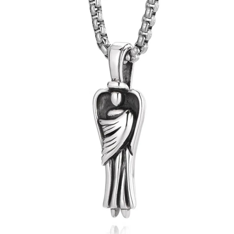 Necklace Pendant Pure Money 925 Sterling Silver Retro Angel Luxury Brand Fine Jewelry Women Men 2024 New In Christmas Gift P16