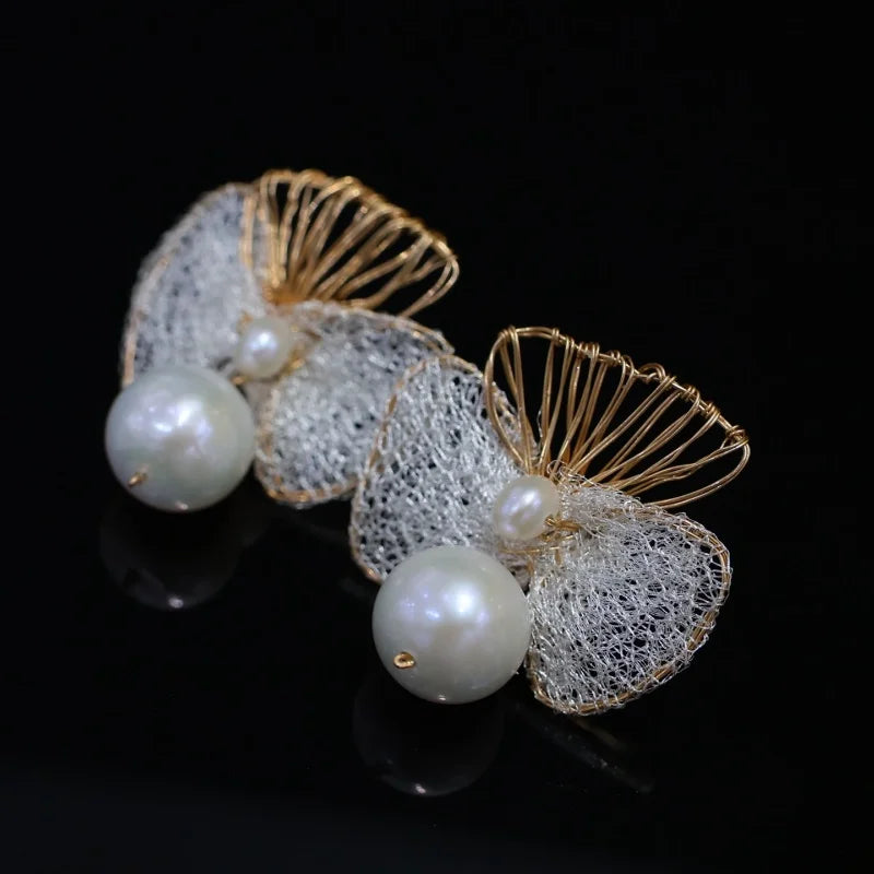 SGARIT Natural Fresh Water 14K Gold Filled Jewelry Handmade Jewelry Vintage Accessories Tarnish Resist Earrings SE101