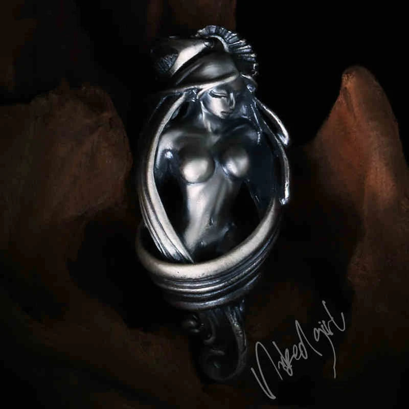 Necklace Pendant Real 925 Sterling Silver Men Women Naked Girl Design Free Leather Rope Chain Vintage Fashion Jewelry 2024 P91