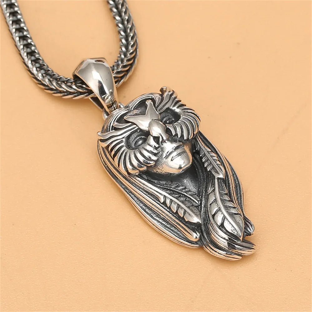S925 Sterling Silver Charms Pendants for Women Men New Fashion Original Design Retro Cat-mask Punk Jewelry Wholesale