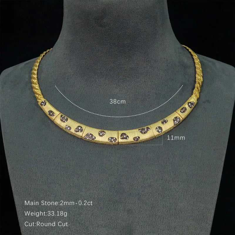 ZOCA S925 Sterling Silver Gold Color Necklace Panther Spot Retro High-end Women's Jewelry