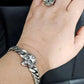 BOCAI Retro Style S925 Sterling Silver with Pattern Trendy Personalized Skull Bracelet for Men