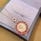 Vintage Sterling Silver Queen Pendant with 3mm Natural Ruby 18K Gold Plated 925 Silver Ruby Necklace Pendant