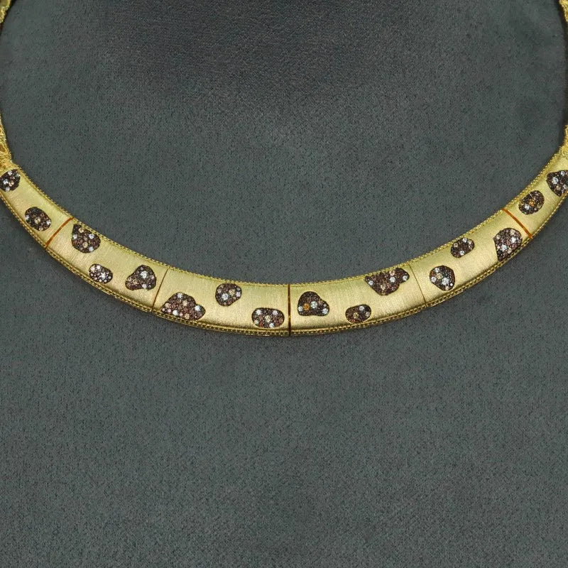 ZOCA S925 Sterling Silver Gold Color Necklace Panther Spot Retro High-end Women's Jewelry