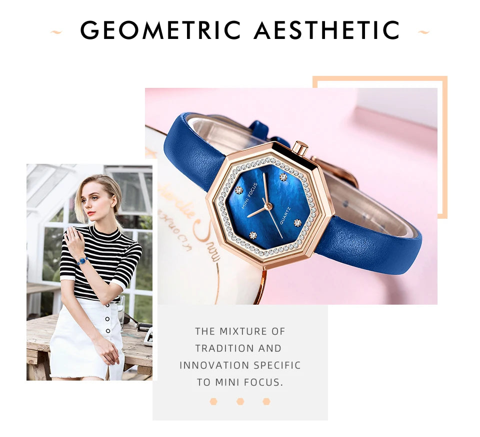 MINI FOCUS 0304 Brand Fashion Women Quartz Watch Luxury Leather Strap Waterproof Casual Girls Wristwatch Elegant Ladies Watches