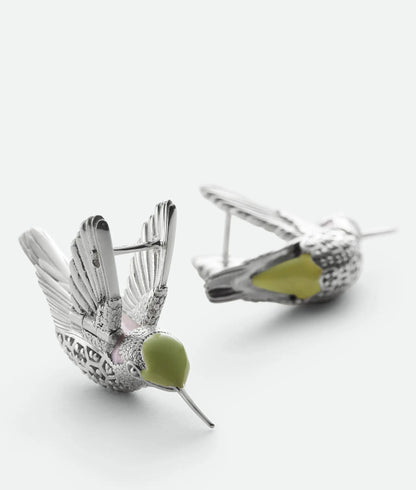 European and American retro new style Feigeo silver and gold diamond stud earrings